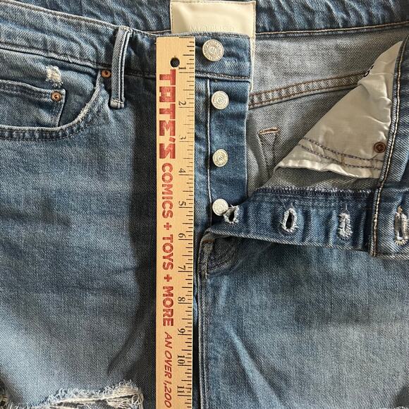 Mother Superior The Vagabond Mini Fray Denim Skirt Destroyed Bills Sz 28 - Picture 8 of 10